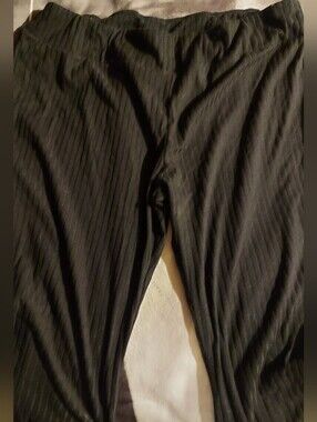 Black Women's Ribbed Lounge Pants